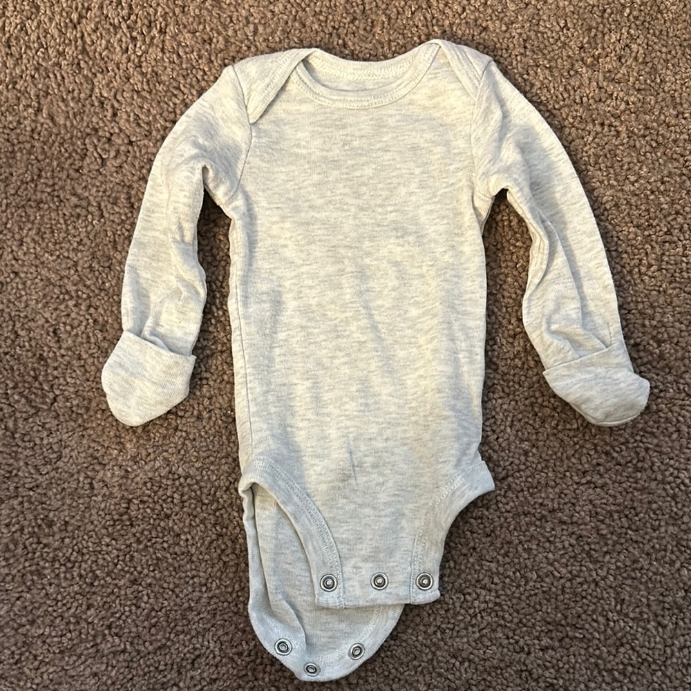 Carter's Gray Long Sleeve Bodysuit with Snap Closures